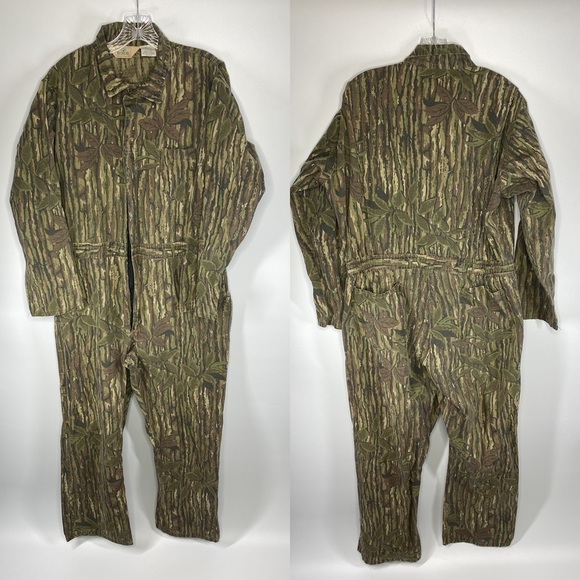 Vintage Red Head Hunting Fishing Coveralls Jumpsuit Size Large Tall - Picture 1 of 9